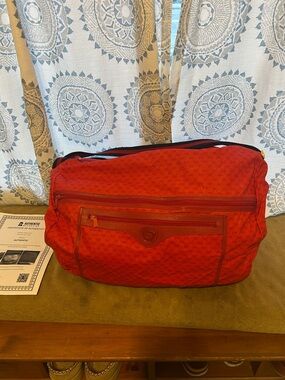 Gucci Red Nylon Duffel Crossbody Bag with Subtle Monogram COA included
